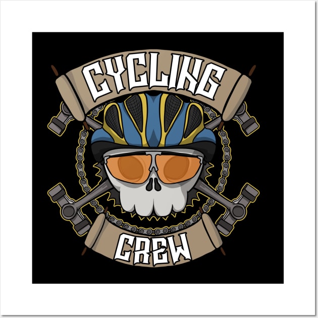 Cycling crew Jolly Roger pirate flag Wall Art by RampArt